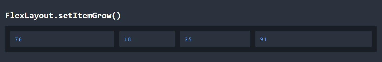 setItemGrow example